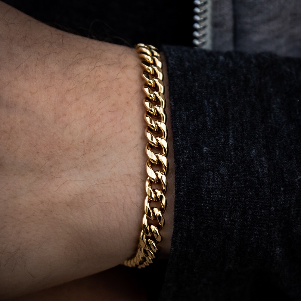 6mm 18K Gold Cuban Link Bracelet